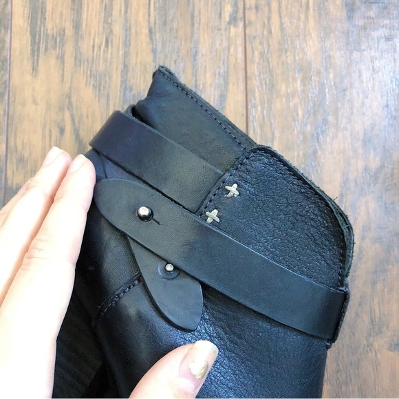 Rag & Bone • Harrow black leather ankle boots heeled bootie moto celeb strappy - Picture 5 of 15